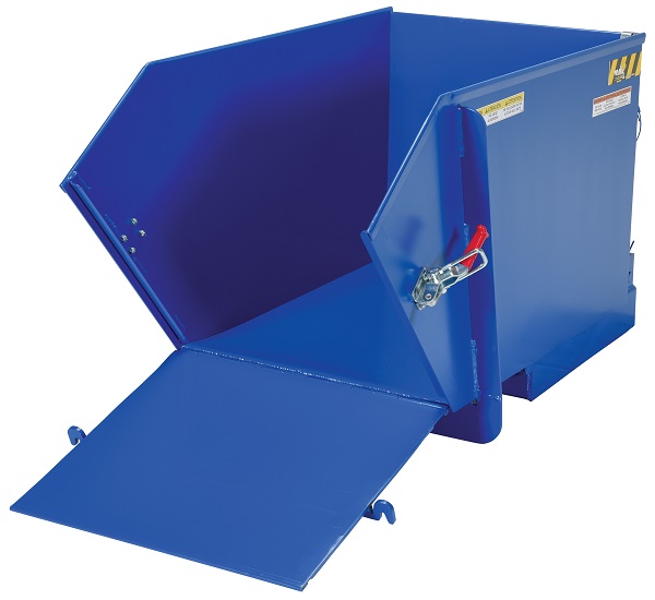 6000 lb Capacity Self-Dumping Steel Hopper with Fold Down Front