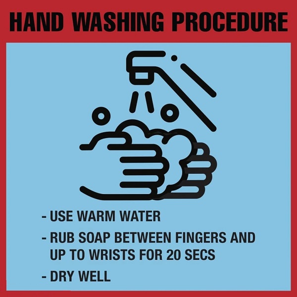 Hand Washing Procedures Safety Floor Sign
