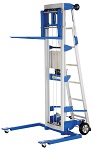 Hand Winch Lift Truck with Straddle Outrigger Legs and Retractable Ladder - 350 lbs Capacity