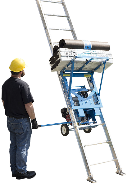 Electric Powered Ladder & Roofing Hoist - 500lb Capacity