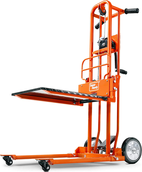 Heavy-Duty Manual Winch Stacker with 40" Max Lift - 330lbs Capacity