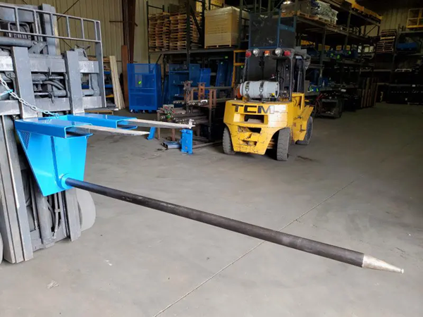 9 Ft Long Inverted Fork Mounted Carpet Pole for Forklifts