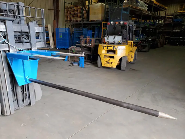 8 Ft Long Inverted Fork Mounted Carpet Pole for Forklifts