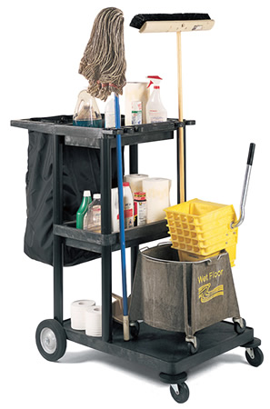 3 Shelf Janitor Cart