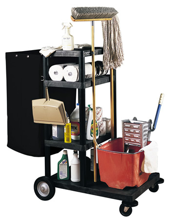 4 Shelf Janitor Cart