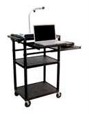 Computer Work Station with Side and Front Pull Out Shelf  