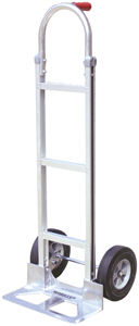 ALUMINUM Hand Truck WITH SOLID RUBBER TIRES (STICK HANDLE)