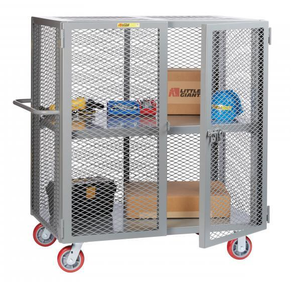 Mobile Storage Locker See Through Sides with Adjustable Center Shelf and Handle