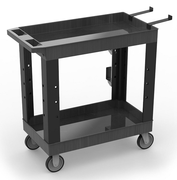 Narrow 2 Tub Shelf Service Cart