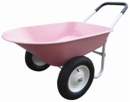 Pink Wheelbarrow with 2 Tires - 5 Cubic Foot