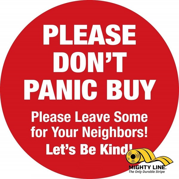 Please Do Not Panic Buy Floor Sign
