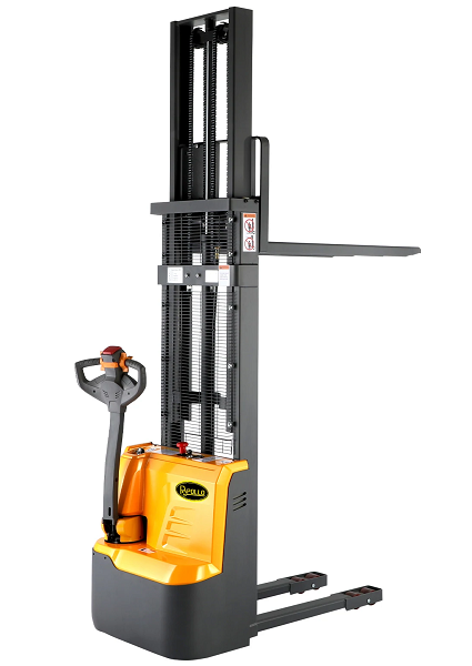 Power Drive and Lift Straddle Stacker with Fixed Legs 118" Lift 2640lb Capacity