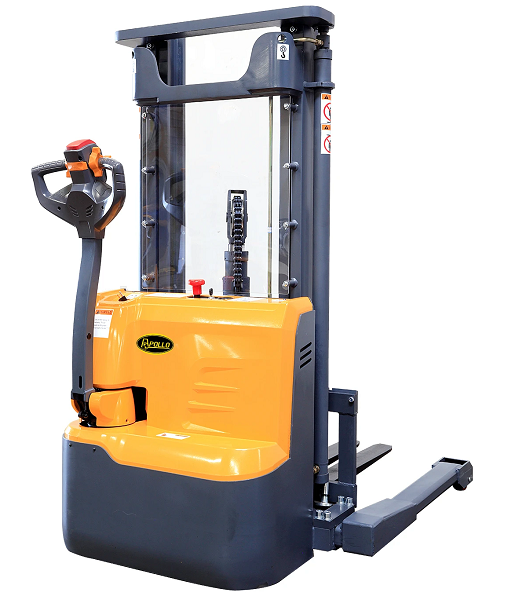 Power Drive and Lift Straddle Stacker with Free Lifting 98" Lift 2200lb Capacity