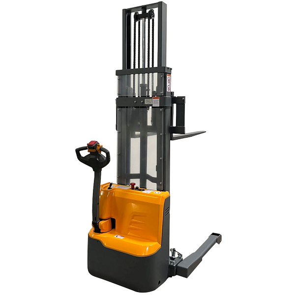 Power Drive and Lift Straddle Stacker with Lithium-Ion Battery 118" Lift 2640lb Capacity