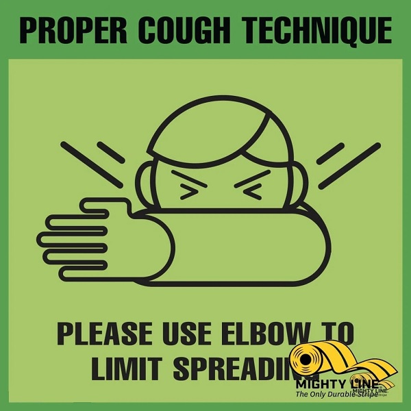 Proper Cough Technique Safety Floor Sign