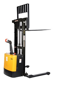 2000-lb Capacity Motorized Stacker With Lift And Drive - Adjustable Forks And Legs