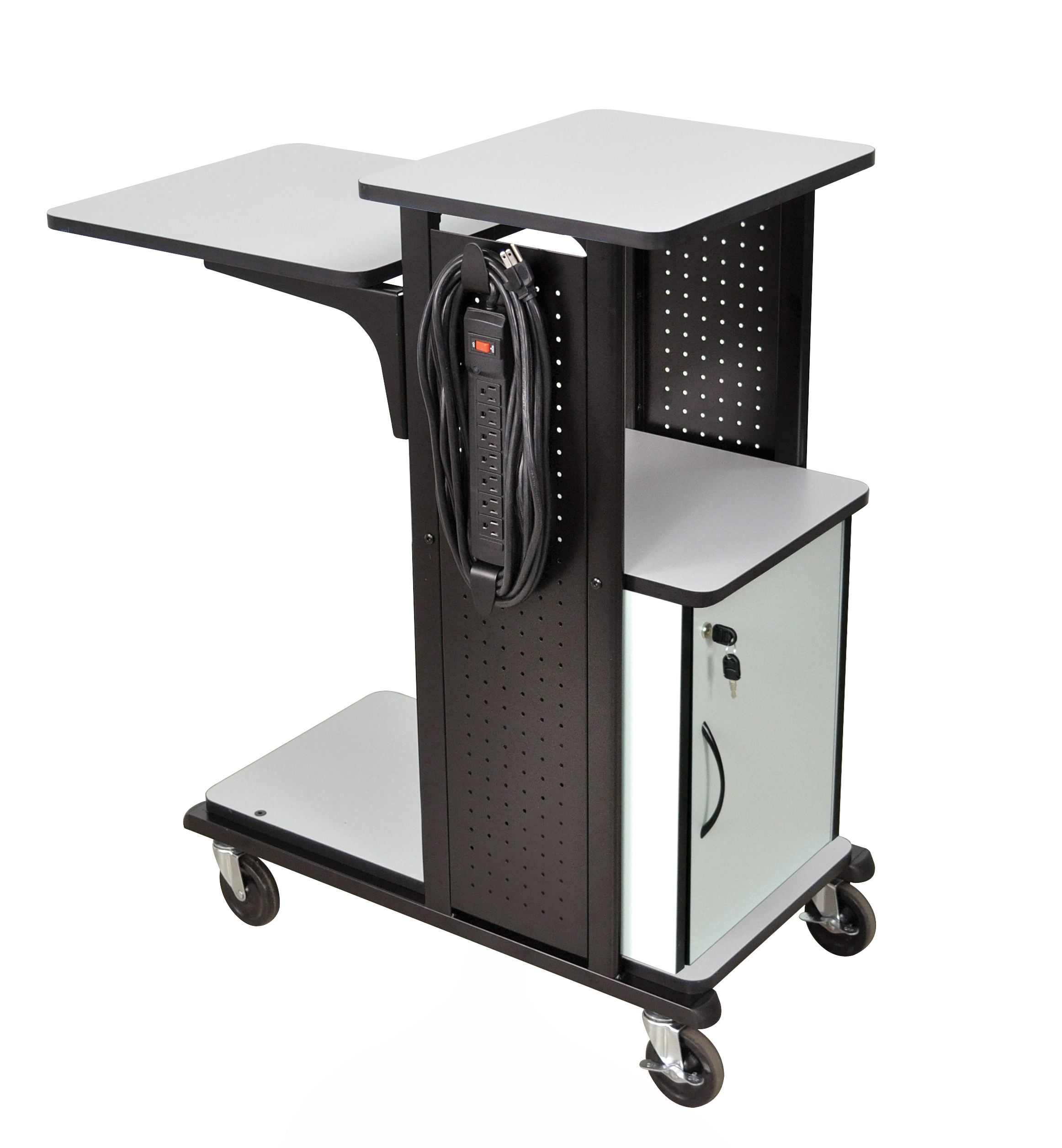 Adjustable AV Cart with Cabinet