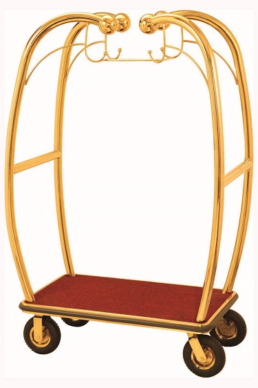 Luxurious Bellman Cart Luggage Cart Brass Finish