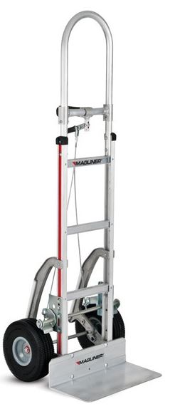 Magliner Brake Hand Truck-Single Pin Handle with Flat Free Tires