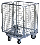 Folding Steel Wire Cage Cart - 4 Sides