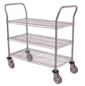 3 Shelf Adjustable Steel Wire Cart