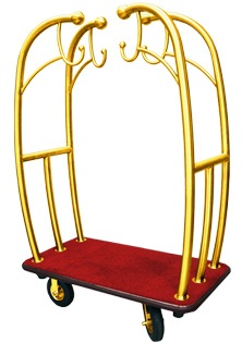 Monarch Bell-Man Cart Brass/Red Carpet