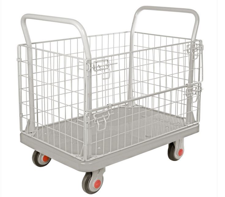 Wire Cage Silent Platform Cart 1000lb capacity 23" Wide x 36" Long