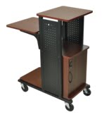 Boardroom Presentation Cart with Cabinet(Cherry)