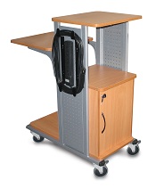Boardroom Presentation Cart with Cabinet(Nickel)