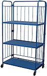 3 Shelf Enclosed Wire Cage Stock Cart thumb