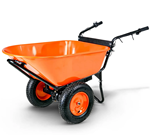 Electric 4 Cubic Foot Tub Wheelbarrow with 24V AGM Battery - 330lb Capacity thumb