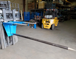 9 Ft Long Inverted Fork Mounted Carpet Pole for Forklifts thumb
