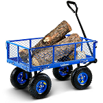 Landworks Heavy-Duty Utility Cart with All-Terrain Wheels and Removable Mesh Sides - 400lb Capacity thumb