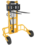 Manual All-Terrain Steel Stacker with 2000lb Capacity and 62" Lift thumb