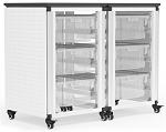 Mobile Double Modular Storage Office Cart with Large Bins thumb