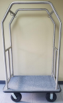 Stainless Steel Bellman Cart with Gray Plastic Deck thumb