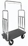 Stainless Steel Finish Bellman Cart with Black Plastic Deck thumb