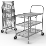 3-Shelf Collapsible Wire Utility Cart thumb