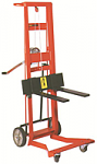 Four Wheel Hand Winch Fork Lift Truck with Forks thumb